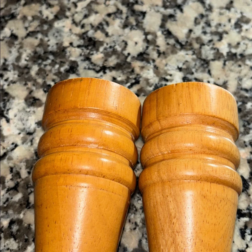 MCM Wooden Salt Shaker and Pepper Mill Grinder Set 8” tall